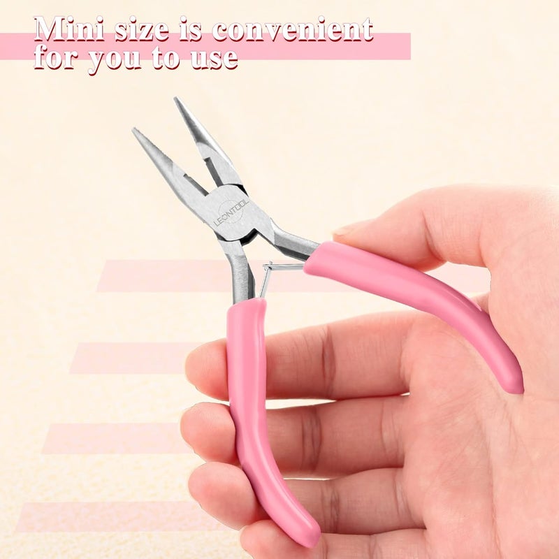 LEONTOOL كماشة ذات أنف طويل بطول 5 بوصات مع قاطع سلك، مثالية لصنع المجوهرات، والأعمال الكهربائية، وأكثر. مصنوعة من الفولاذ الكربوني المتين، مقبض من PVC. 4.6 × 3.1 × 0.4" (116 × 78 × 9 مم). - Image 5